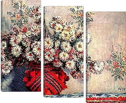 Модульная картина - Still-Life with Chrysanthemums. Клод Моне