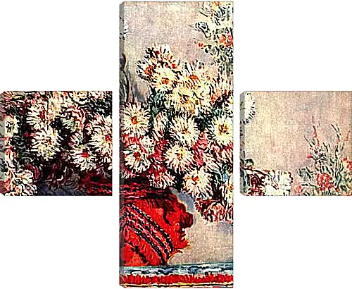 Модульная картина - Still-Life with Chrysanthemums. Клод Моне