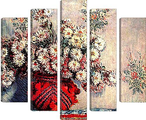 Модульная картина - Still-Life with Chrysanthemums. Клод Моне