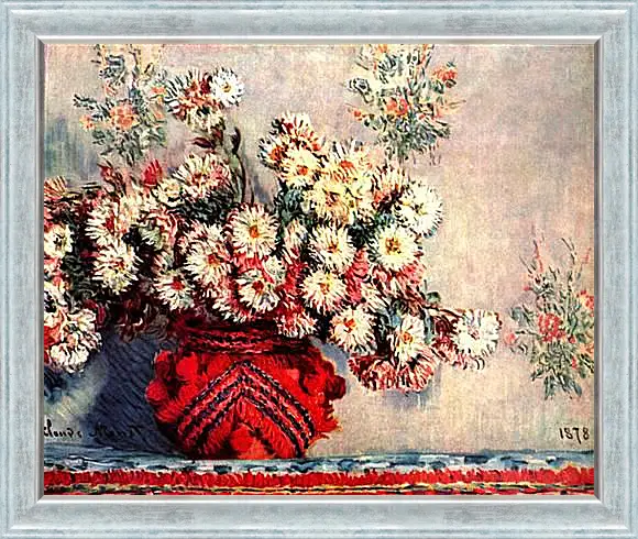 Картина в раме - Still-Life with Chrysanthemums. Клод Моне