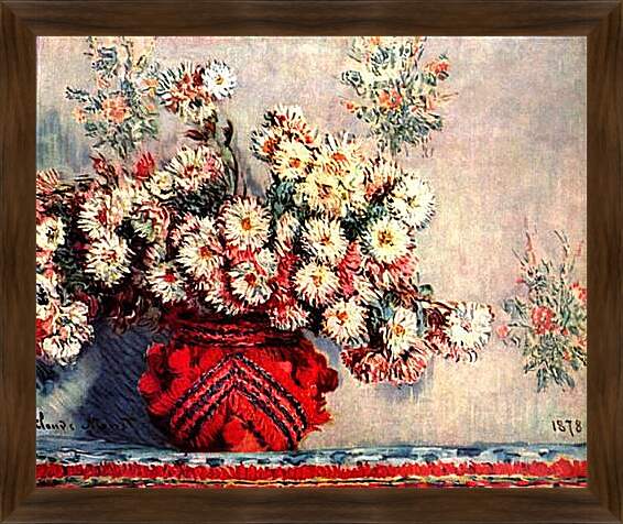 Картина в раме - Still-Life with Chrysanthemums. Клод Моне