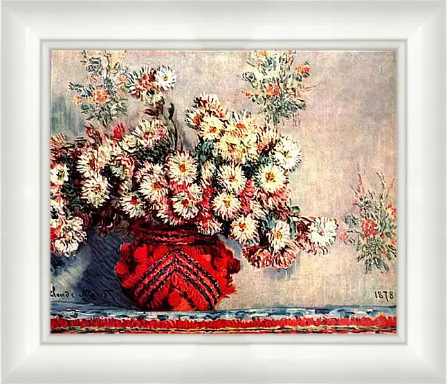 Картина в раме - Still-Life with Chrysanthemums. Клод Моне