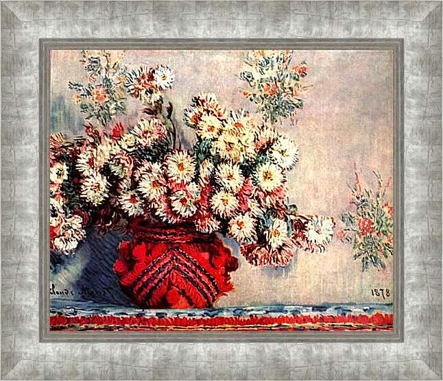 Картина в раме - Still-Life with Chrysanthemums. Клод Моне