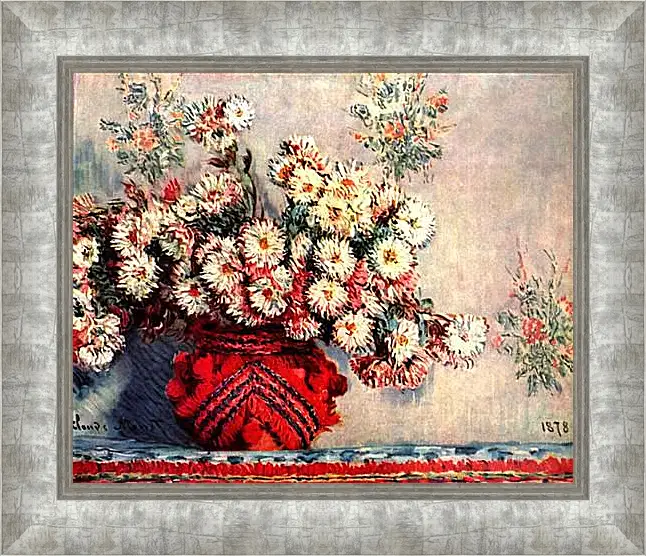 Картина в раме - Still-Life with Chrysanthemums. Клод Моне