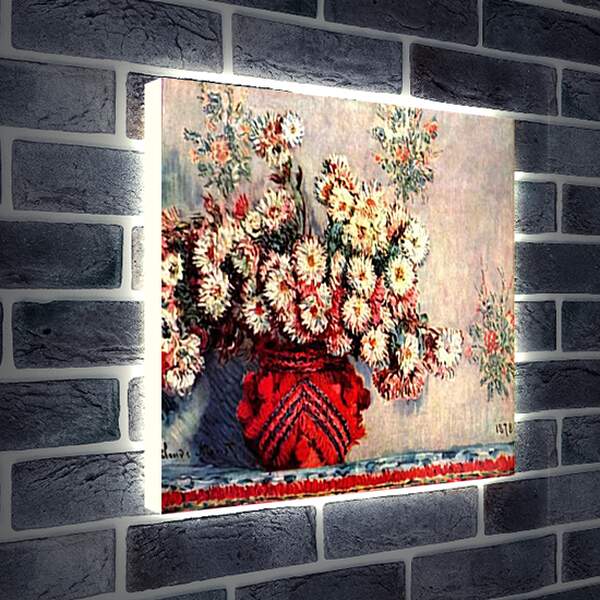 Лайтбокс световая панель - Still-Life with Chrysanthemums. Клод Моне