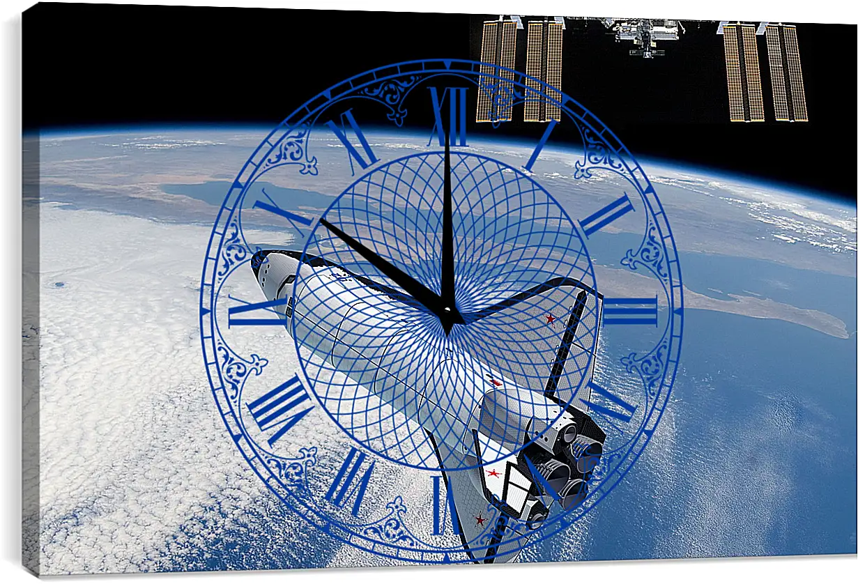 Часы картина - Космос