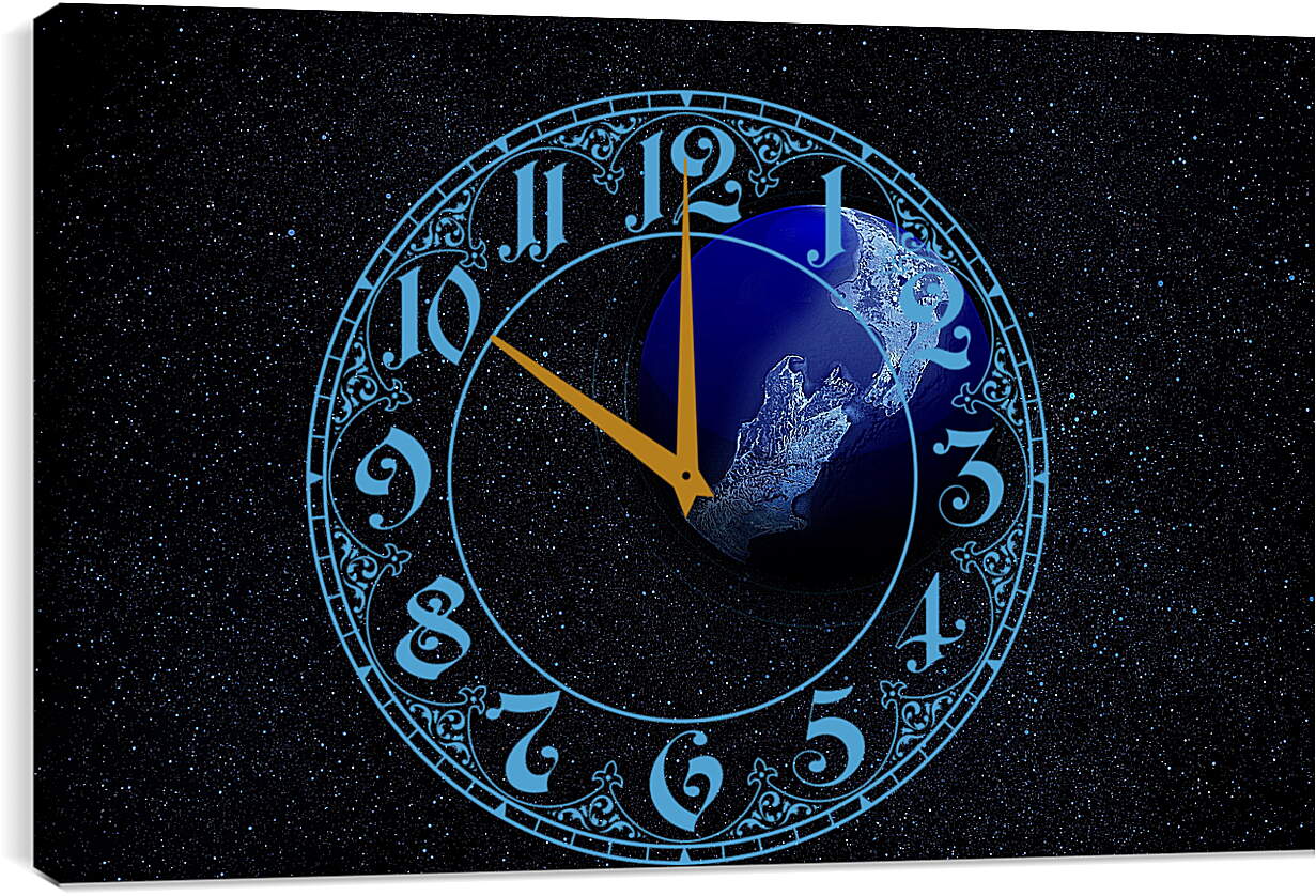 Часы картина - Синяя планета
