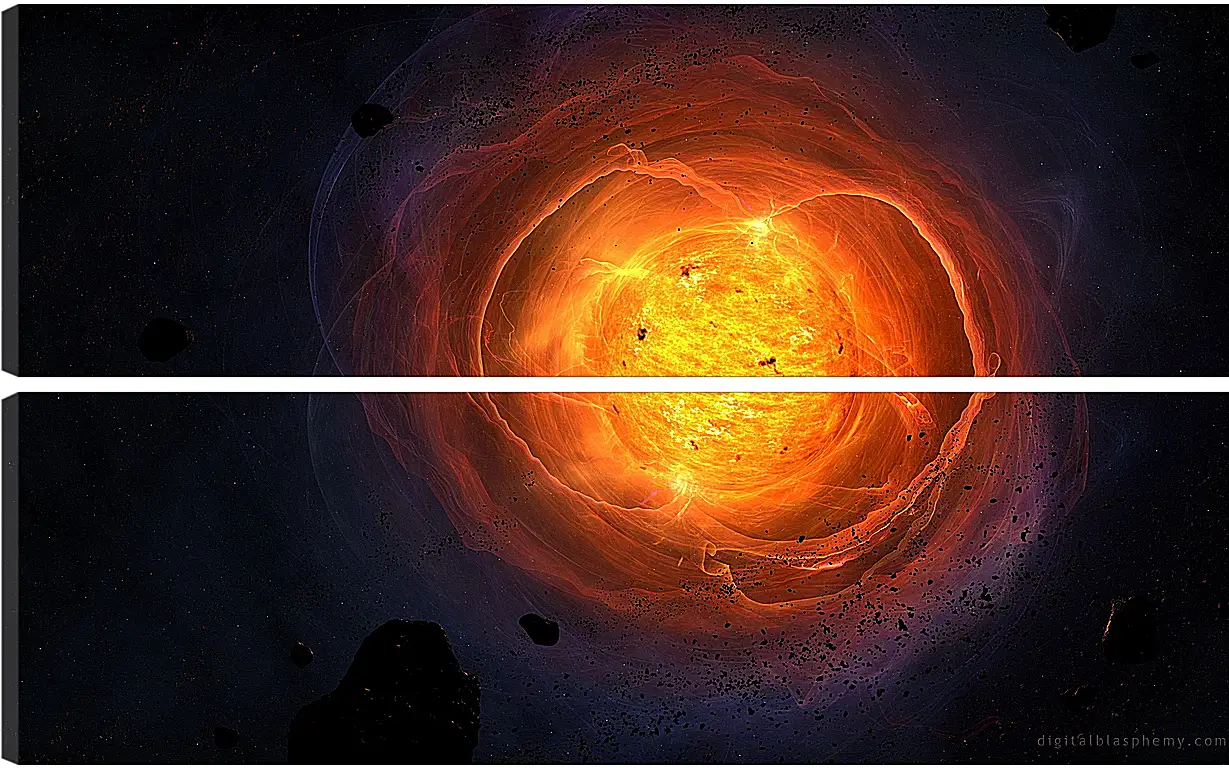 Модульная картина - Взрывающаяся планета