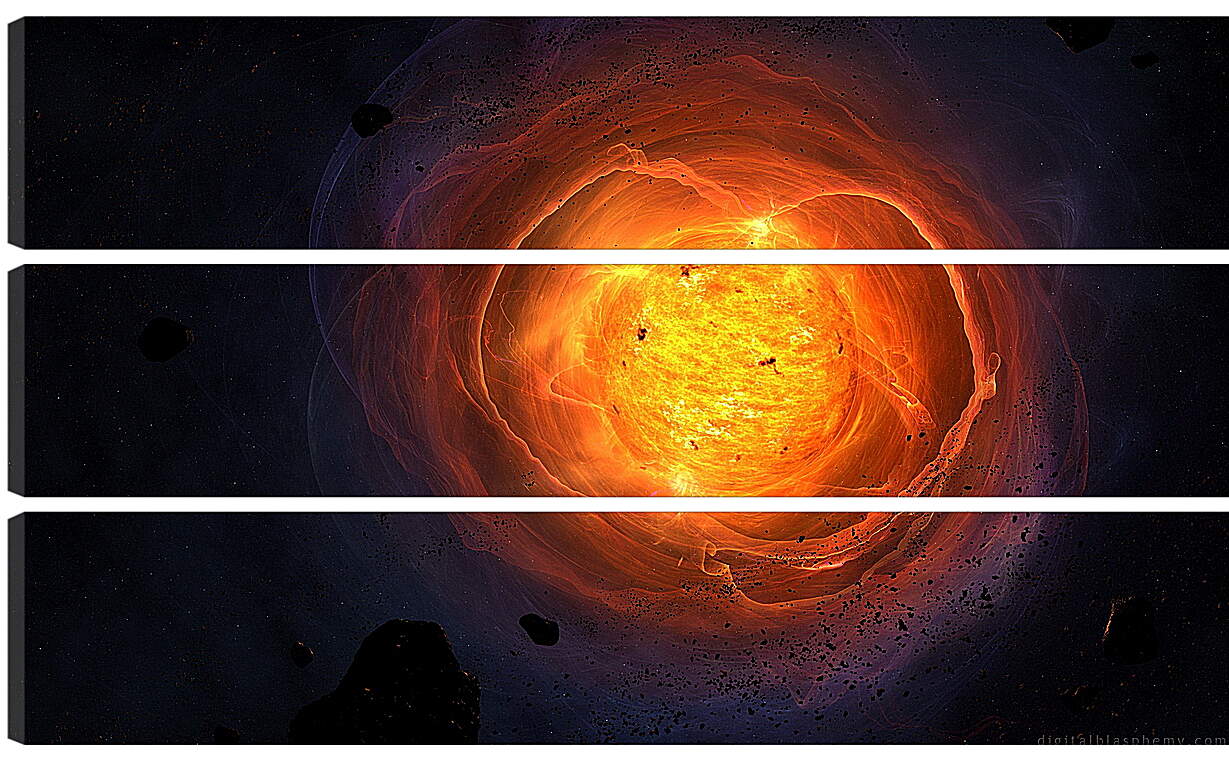 Модульная картина - Взрывающаяся планета