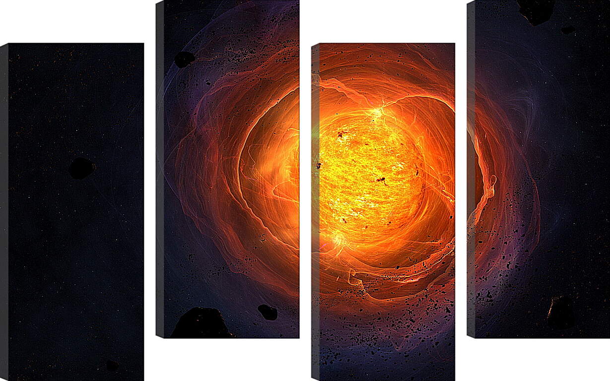 Модульная картина - Взрывающаяся планета