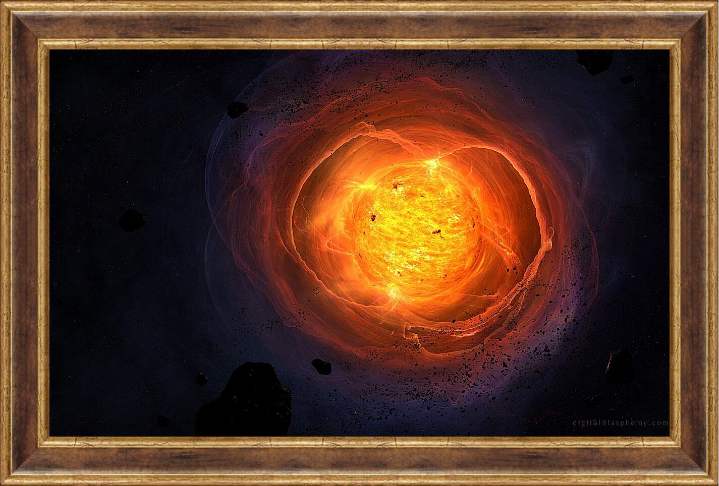 Картина в раме - Взрывающаяся планета