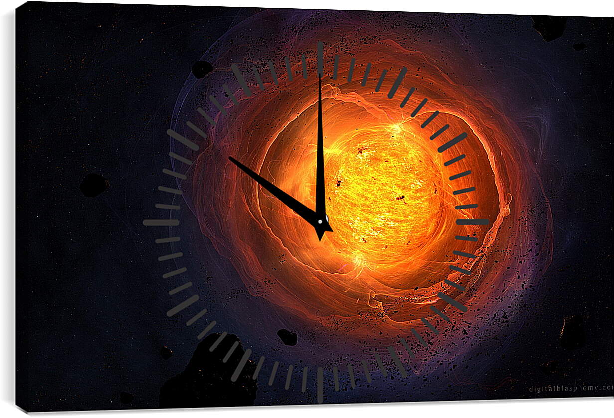 Часы картина - Взрывающаяся планета