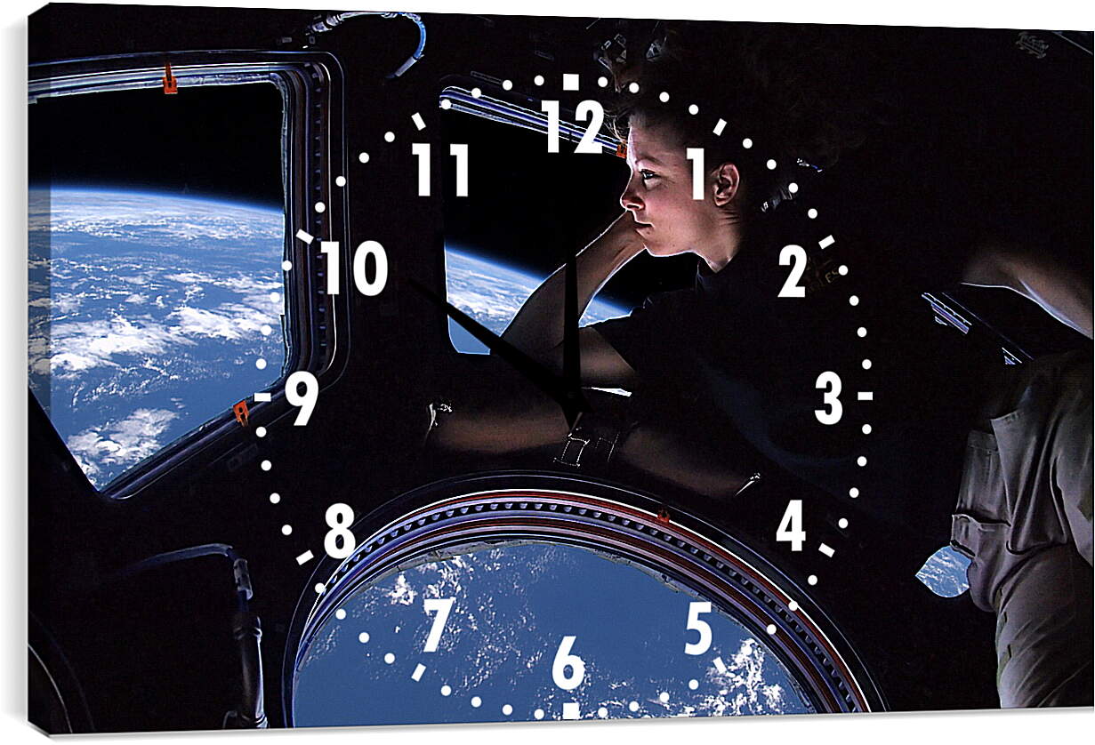 Часы картина - Вид из МКС на землю