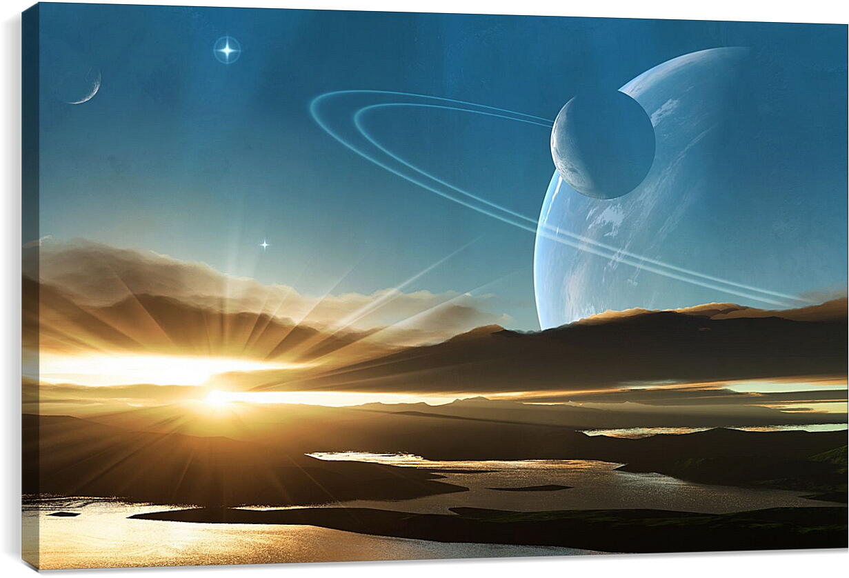Постер и плакат - Сатурн на фоне солнца