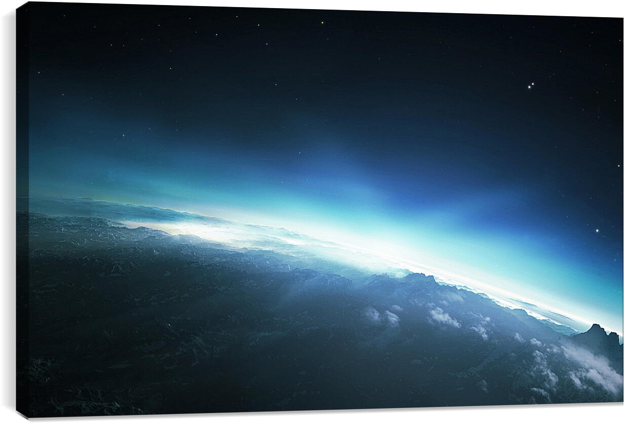 Постер и плакат - Восход солнца над неизвестной планетой