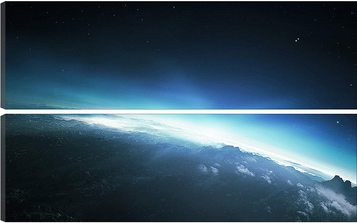 Модульная картина - Восход солнца над неизвестной планетой