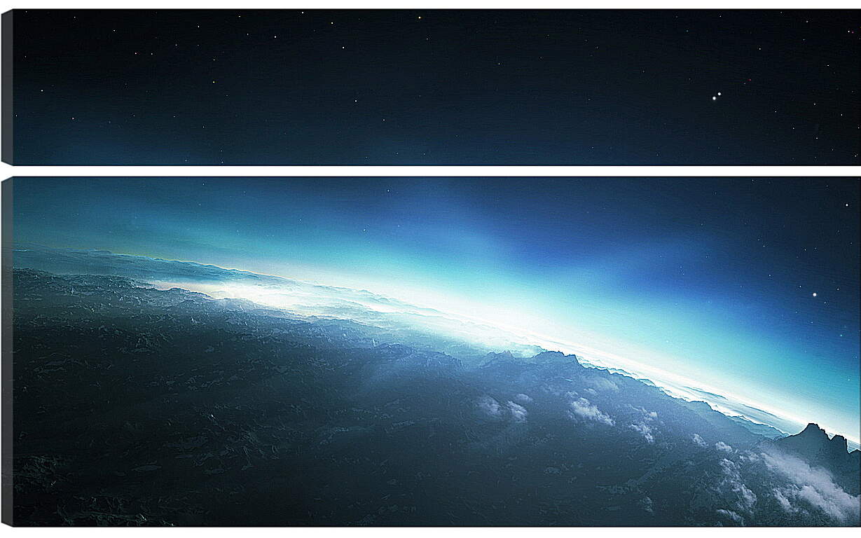 Модульная картина - Восход солнца над неизвестной планетой