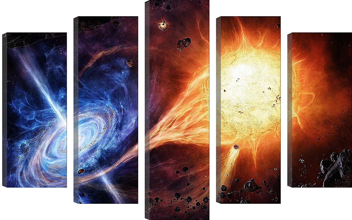 Модульная картина - Микс взрыва сверхновой и спиральной галактики