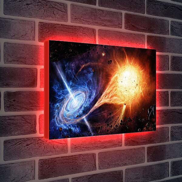 Лайтбокс световая панель - Микс взрыва сверхновой и спиральной галактики