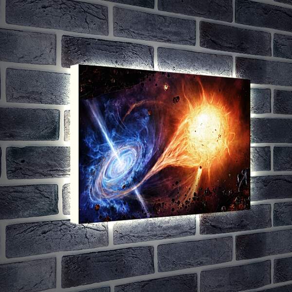 Лайтбокс световая панель - Микс взрыва сверхновой и спиральной галактики