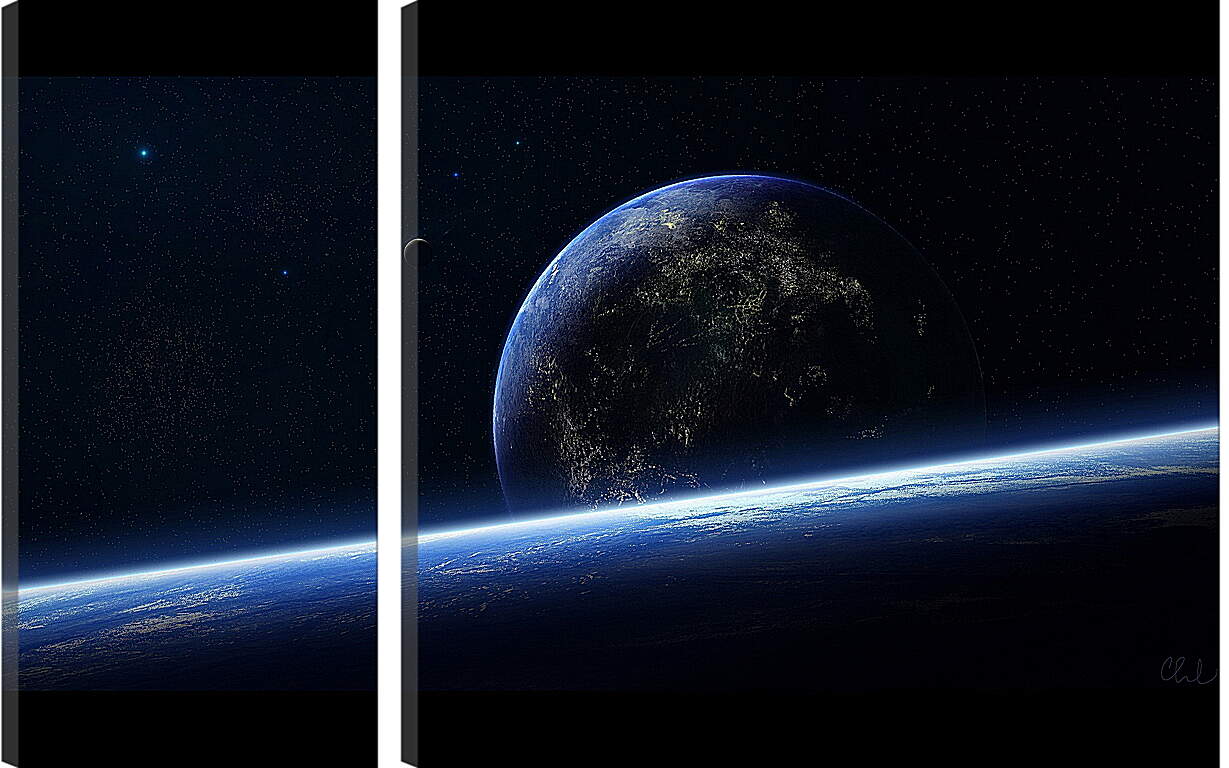 Модульная картина - Поверхность земли глазами космонавта