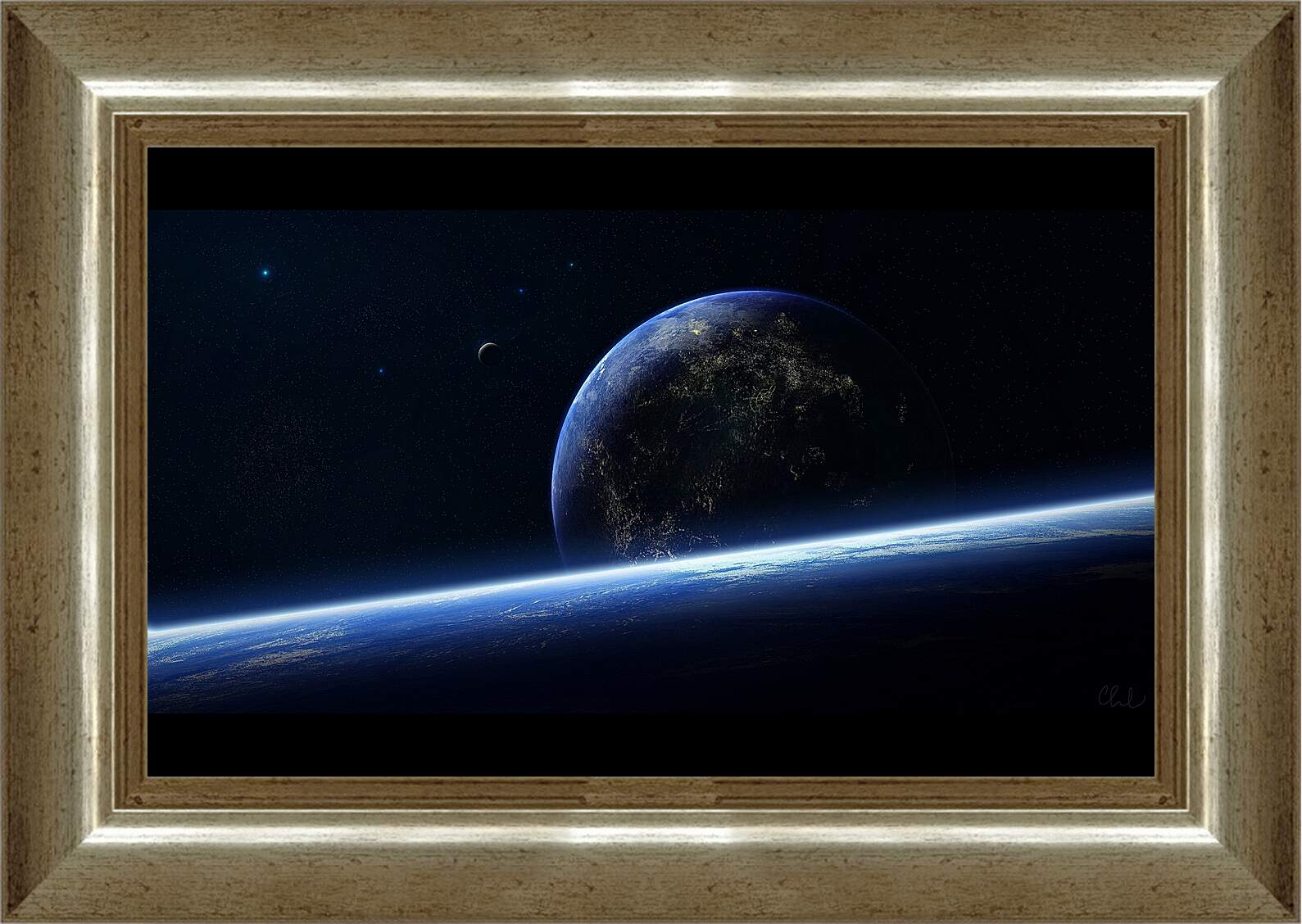 Картина в раме - Поверхность земли глазами космонавта