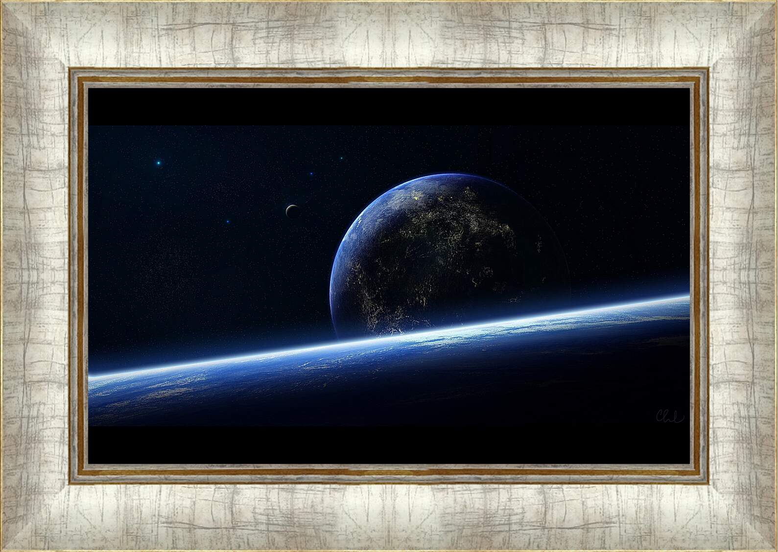 Картина в раме - Поверхность земли глазами космонавта