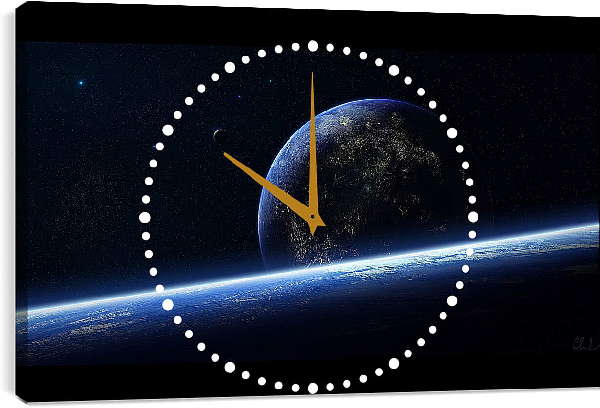 Часы картина - Поверхность земли глазами космонавта