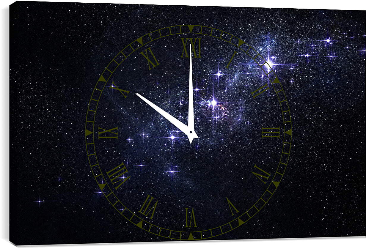 Часы картина - Звёзды в космосе