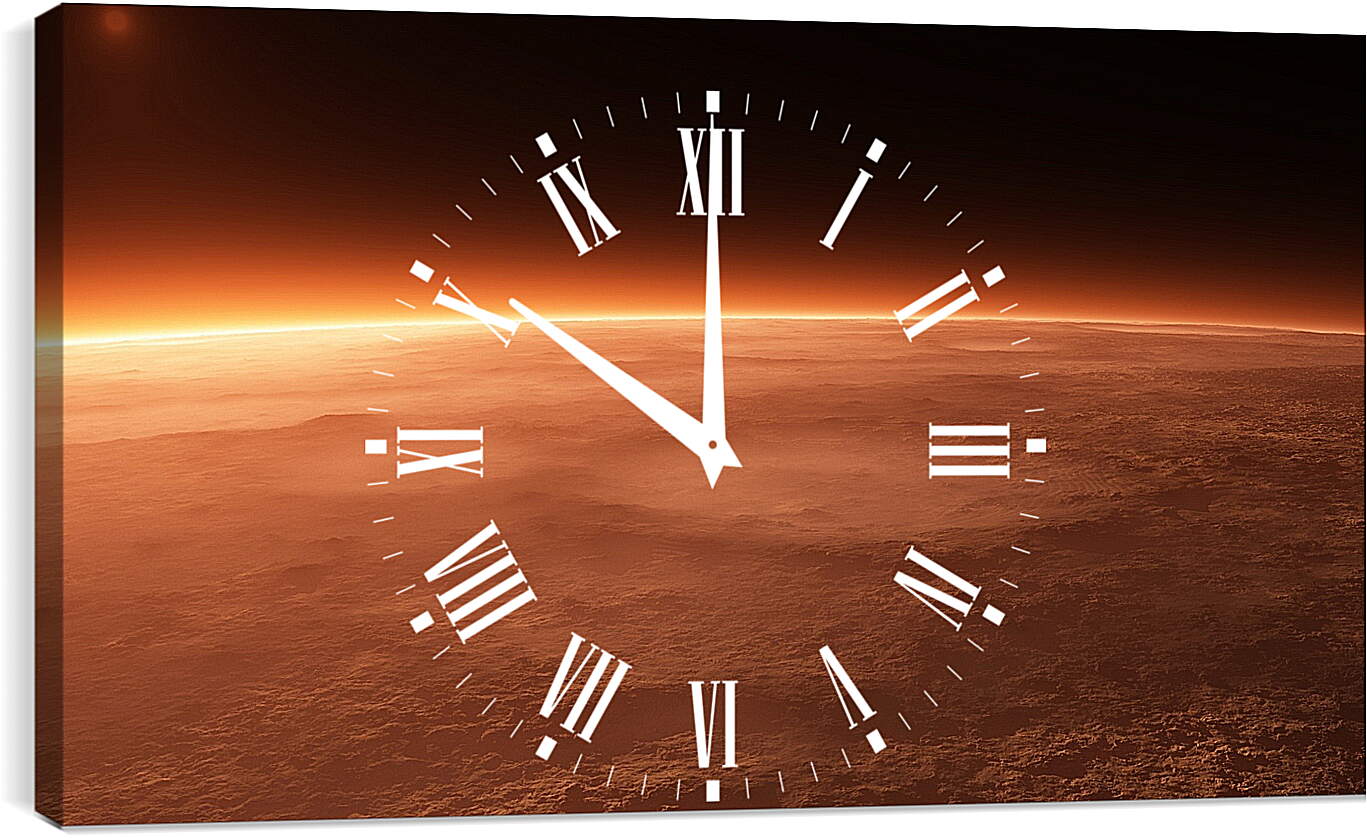 Часы картина - Марс. Красная планета
