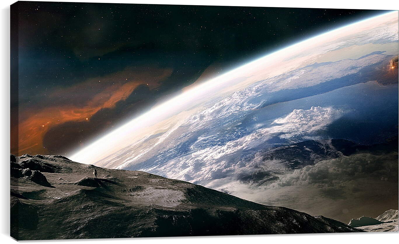 Постер и плакат - Вид на Землю с Луны