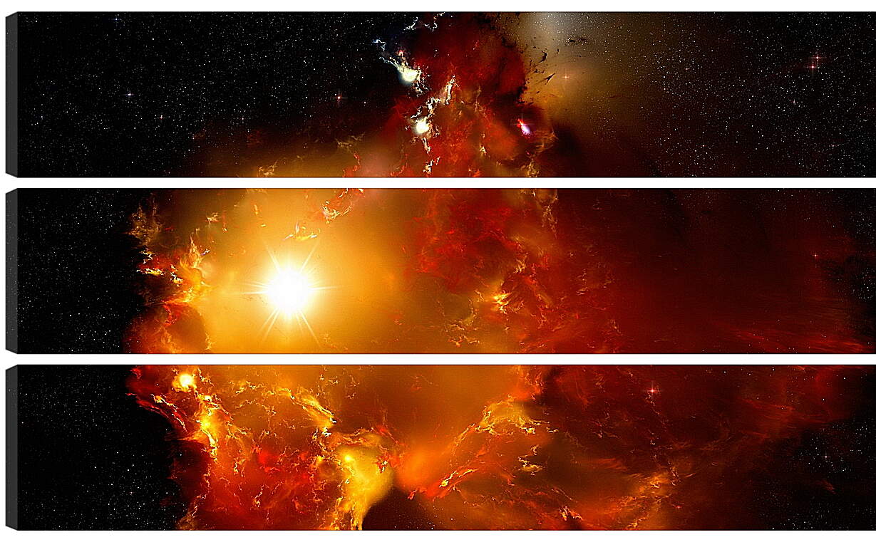 Модульная картина - Огненная галактика