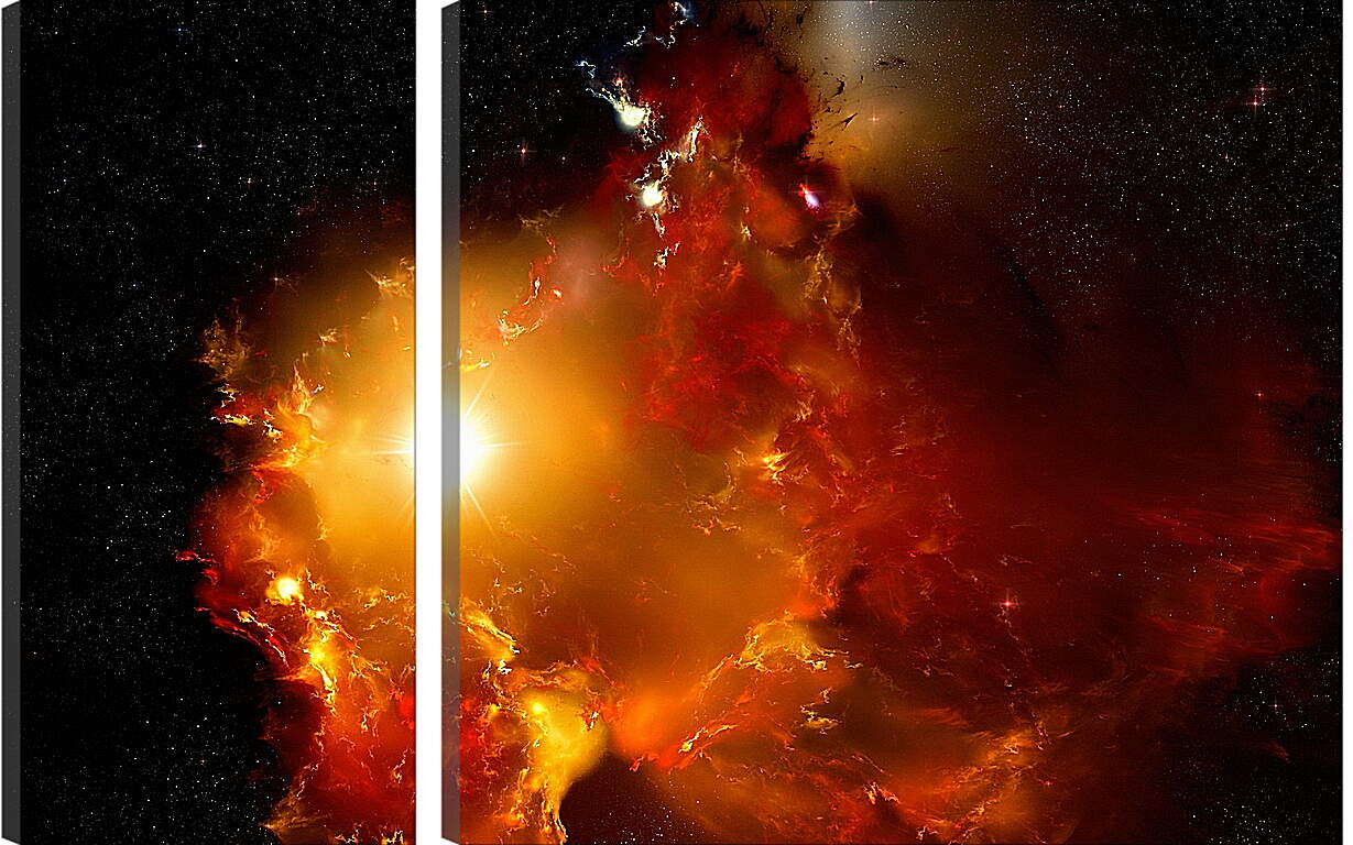 Модульная картина - Огненная галактика