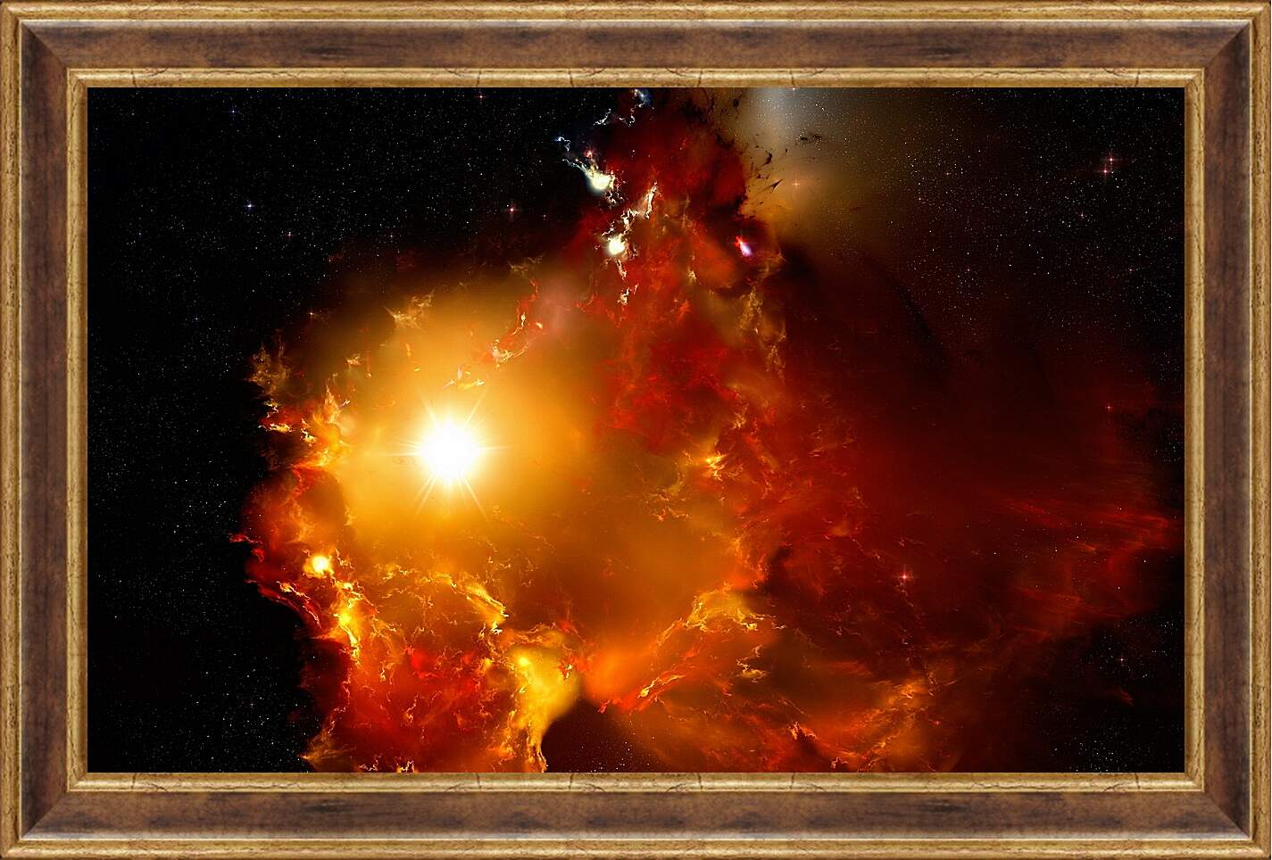 Картина в раме - Огненная галактика