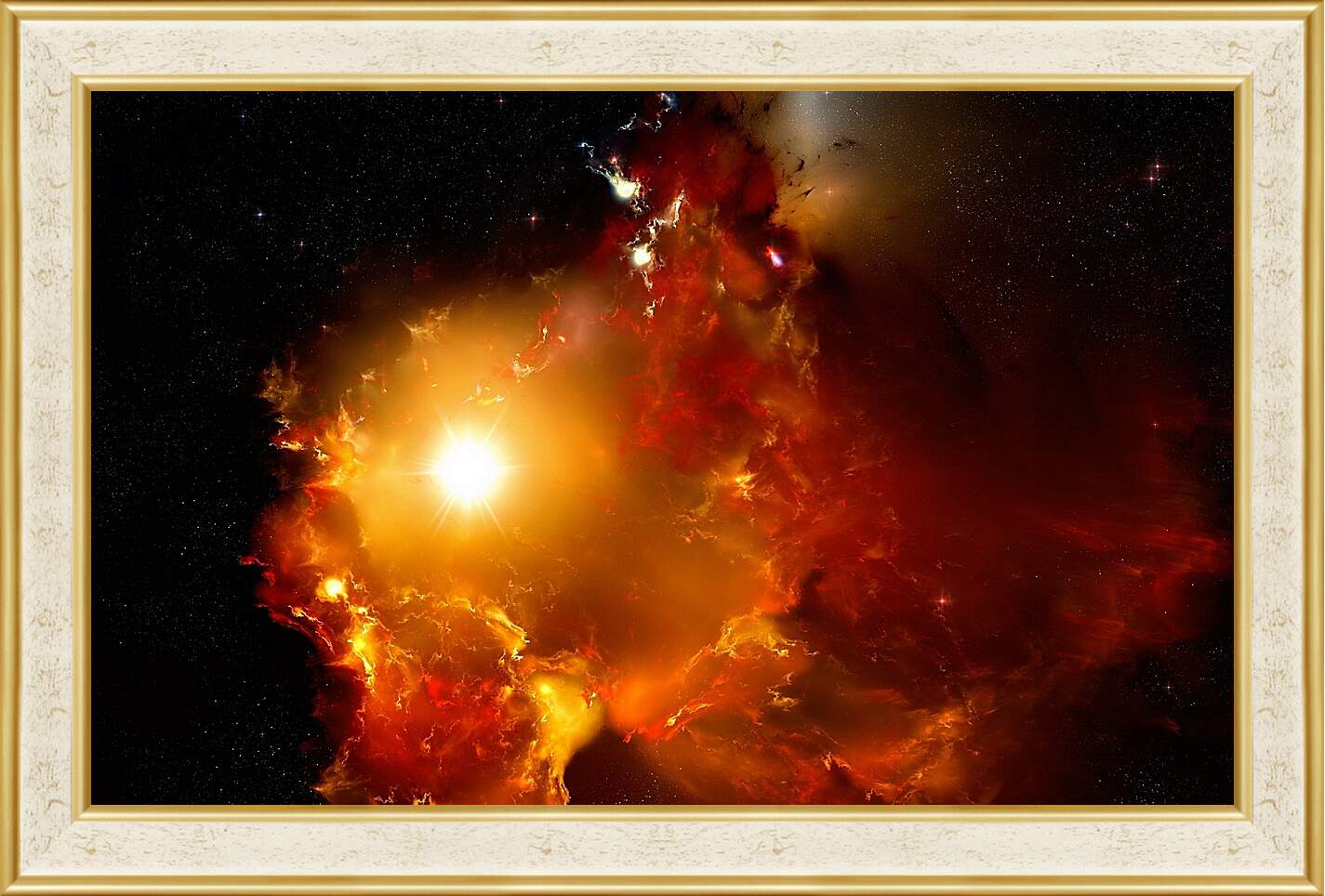 Картина в раме - Огненная галактика