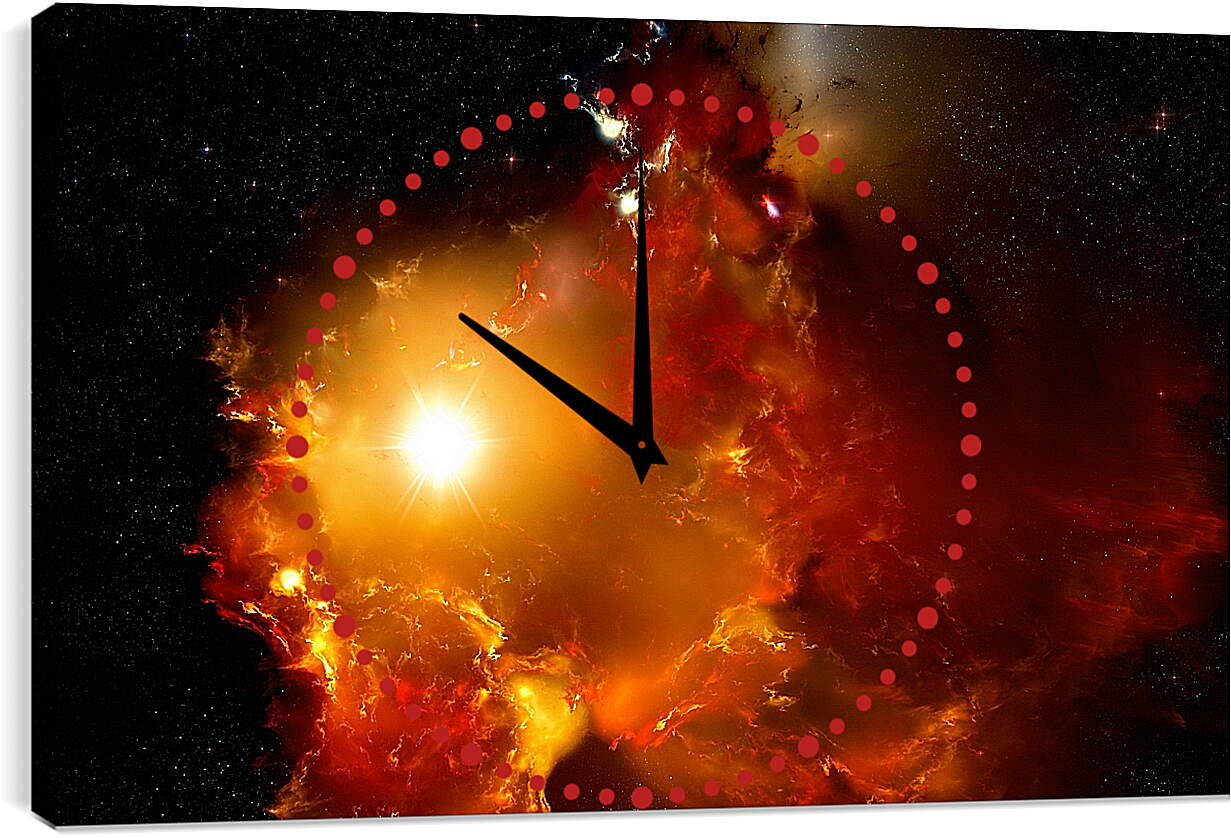 Часы картина - Огненная галактика