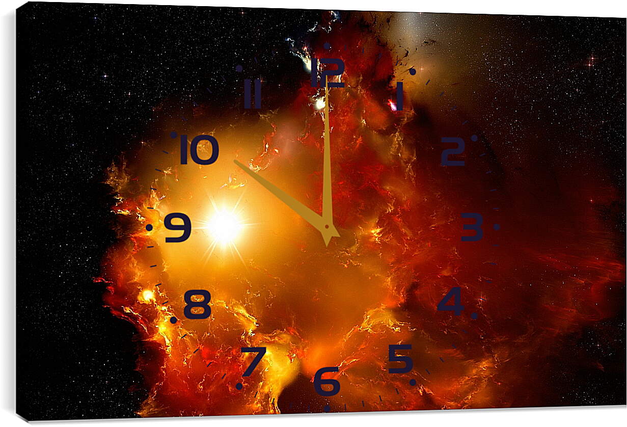 Часы картина - Огненная галактика
