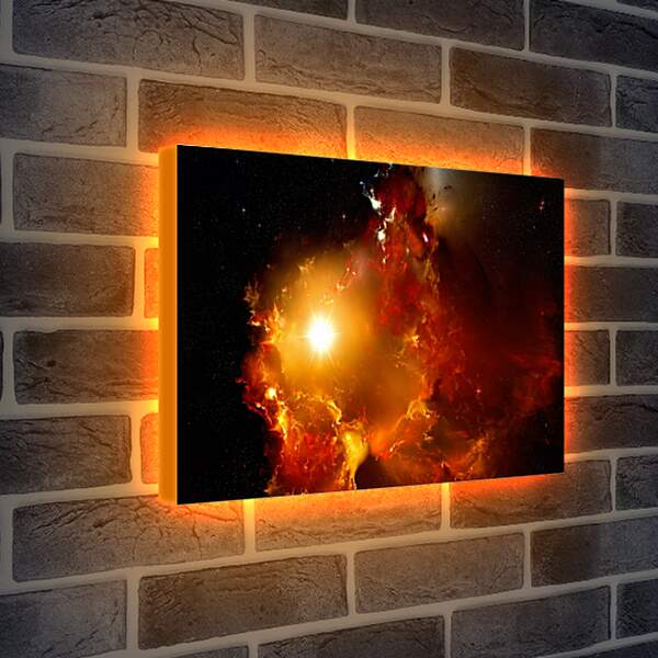 Лайтбокс световая панель - Огненная галактика