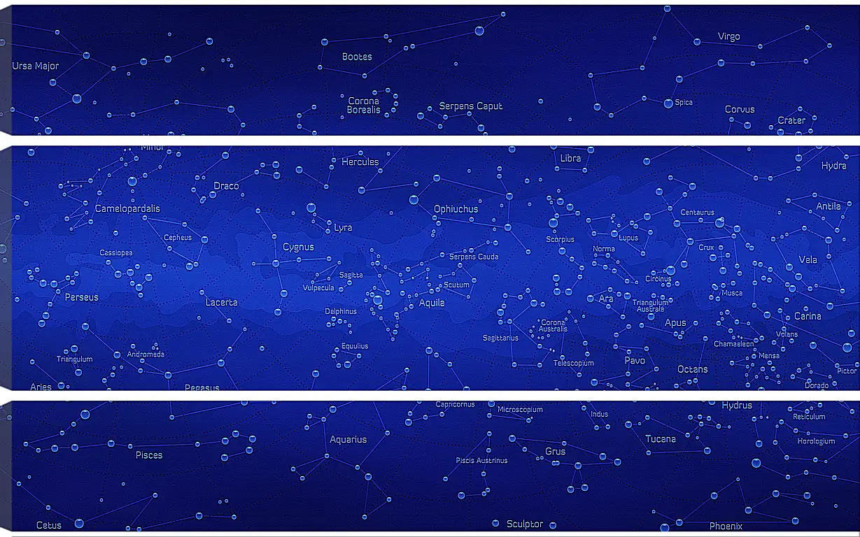 Модульная картина - Карта звездного неба