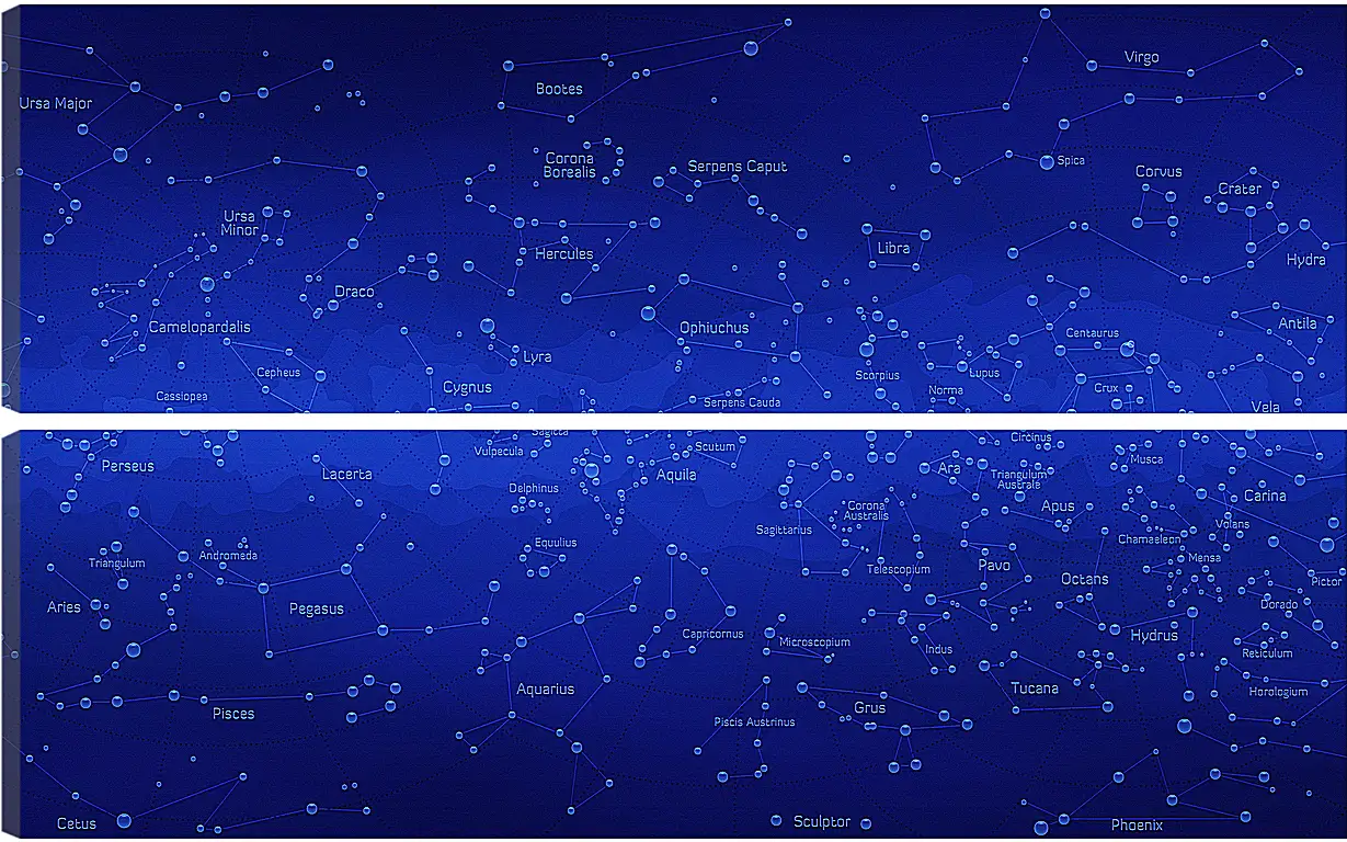Модульная картина - Карта звездного неба