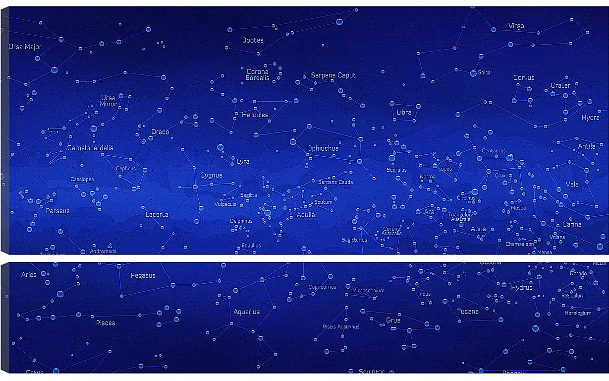 Модульная картина - Карта звездного неба