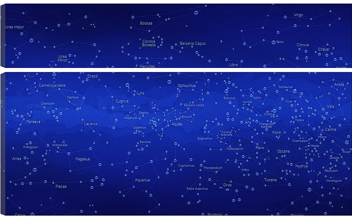 Модульная картина - Карта звездного неба