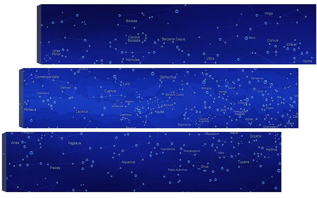 Модульная картина - Карта звездного неба