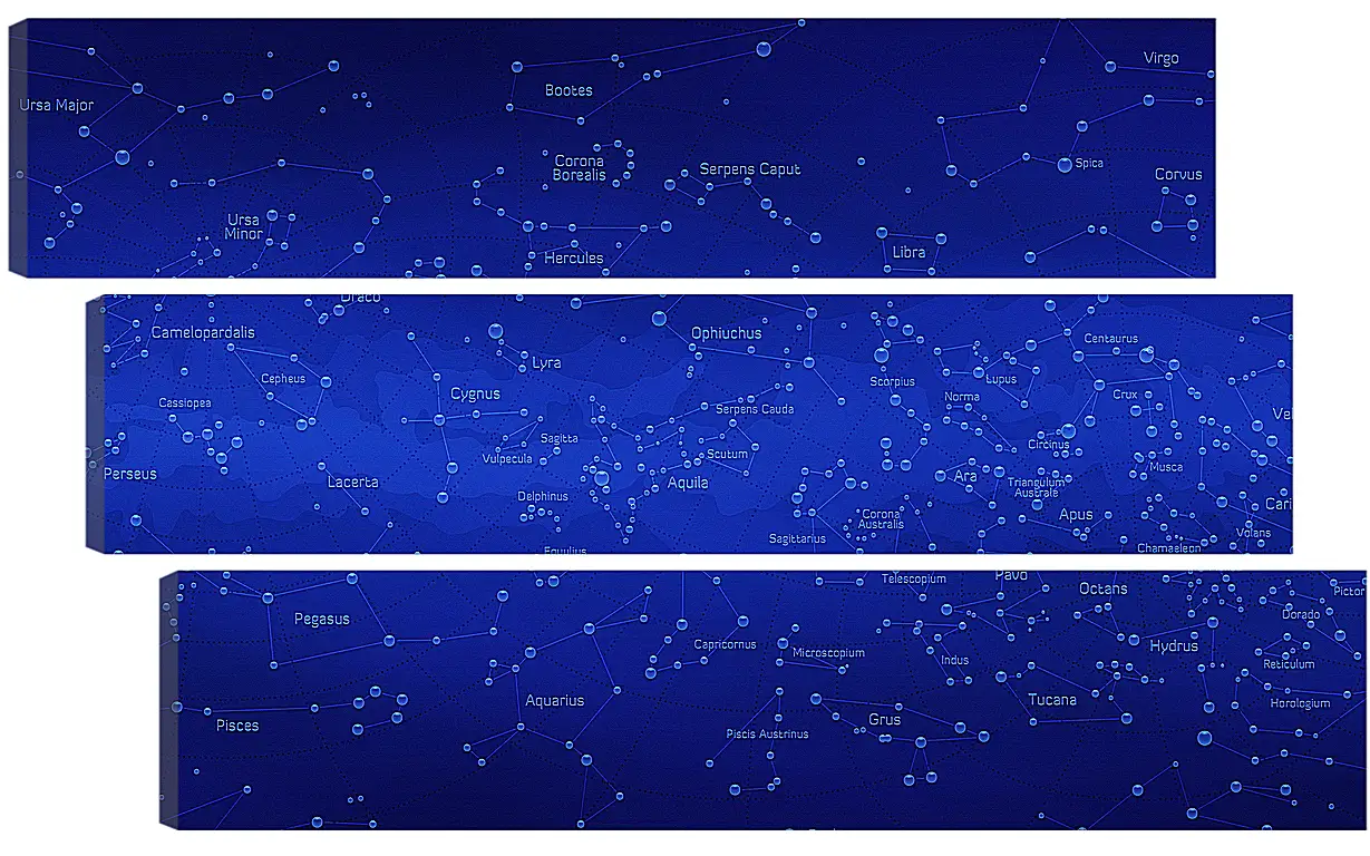 Модульная картина - Карта звездного неба