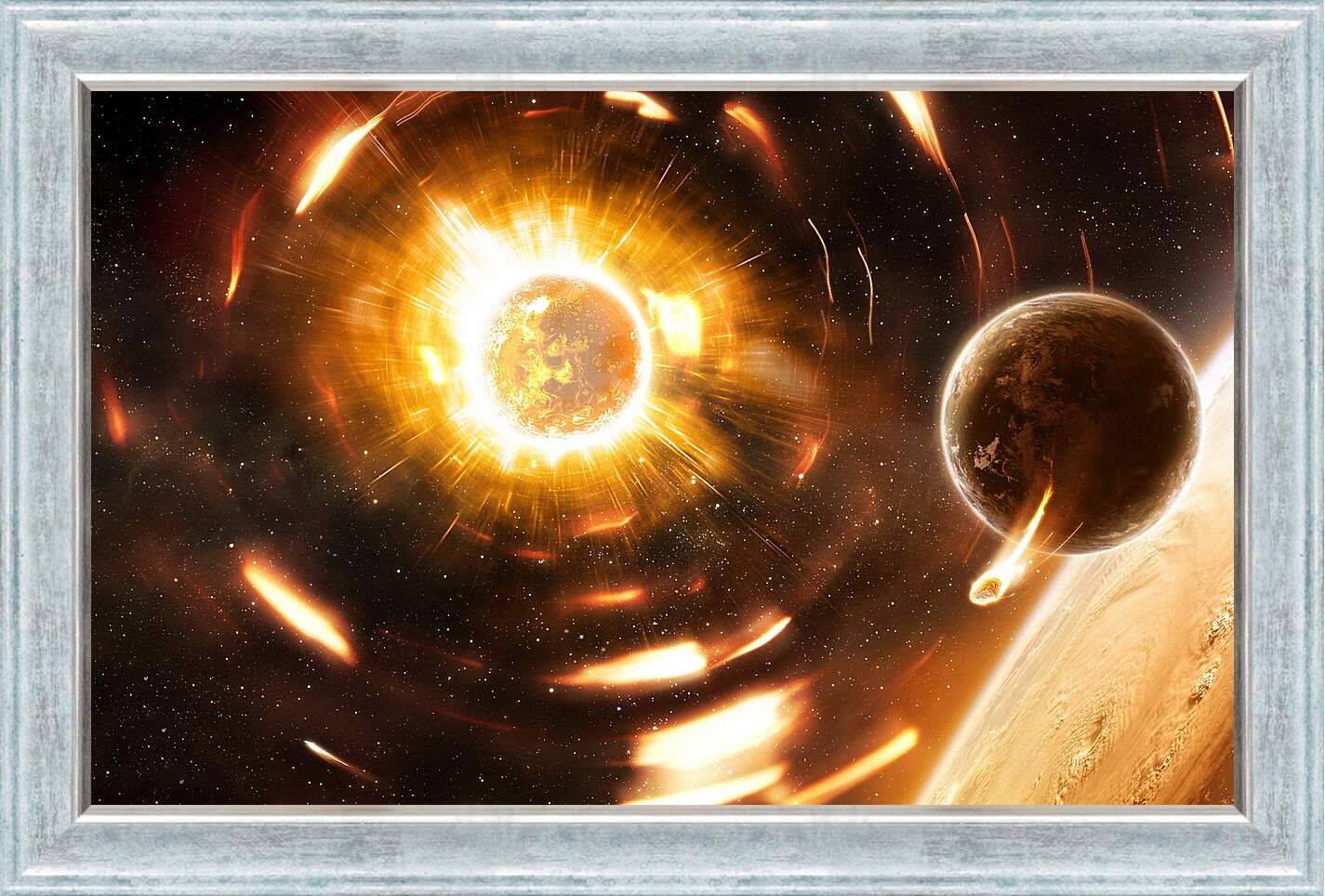 Картина в раме - Взрыв солнечный