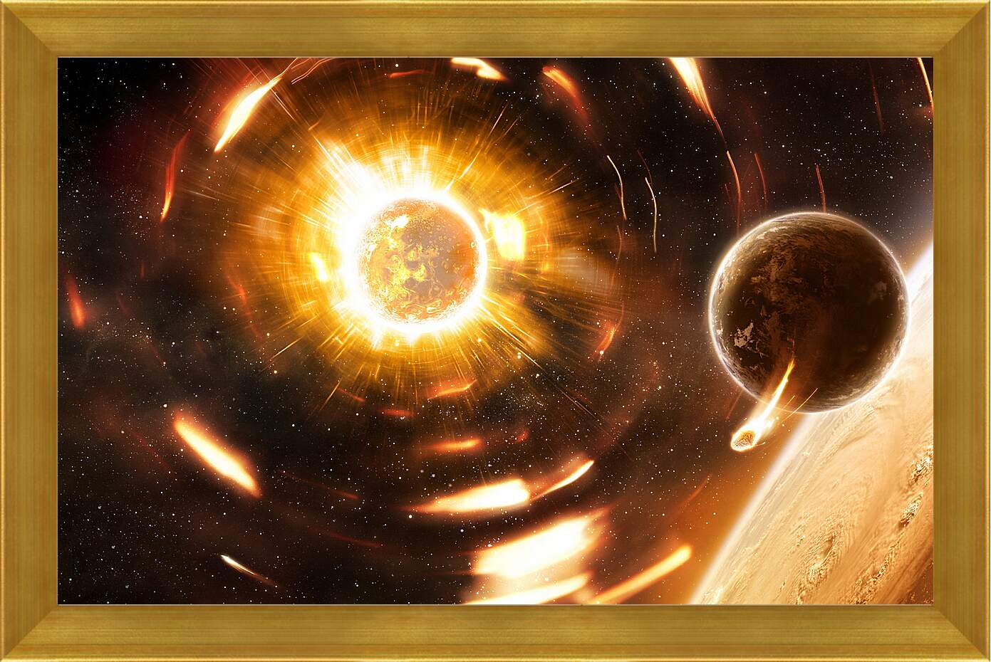 Картина в раме - Взрыв солнечный