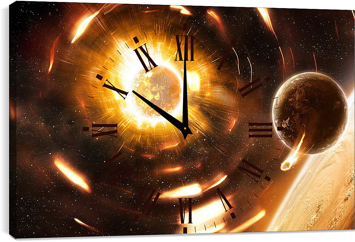 Часы картина - Взрыв солнечный