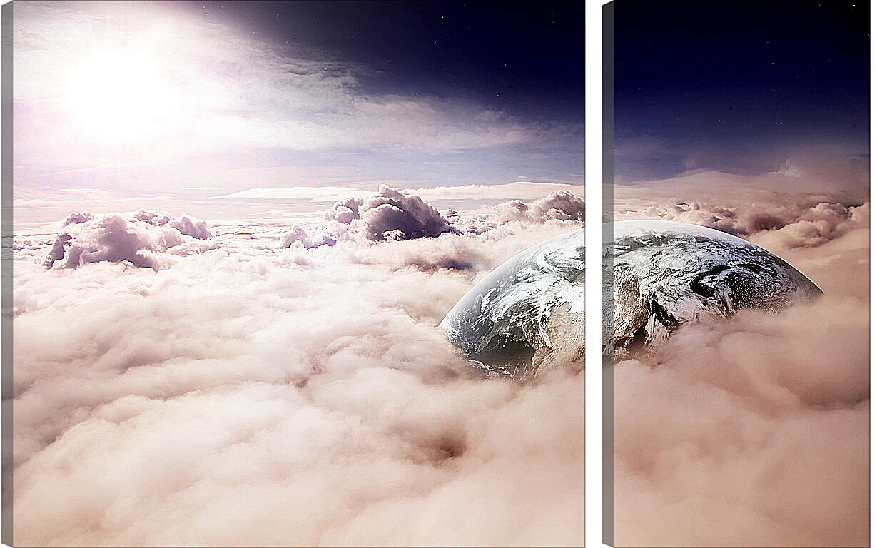 Модульная картина - Земля и густые облака