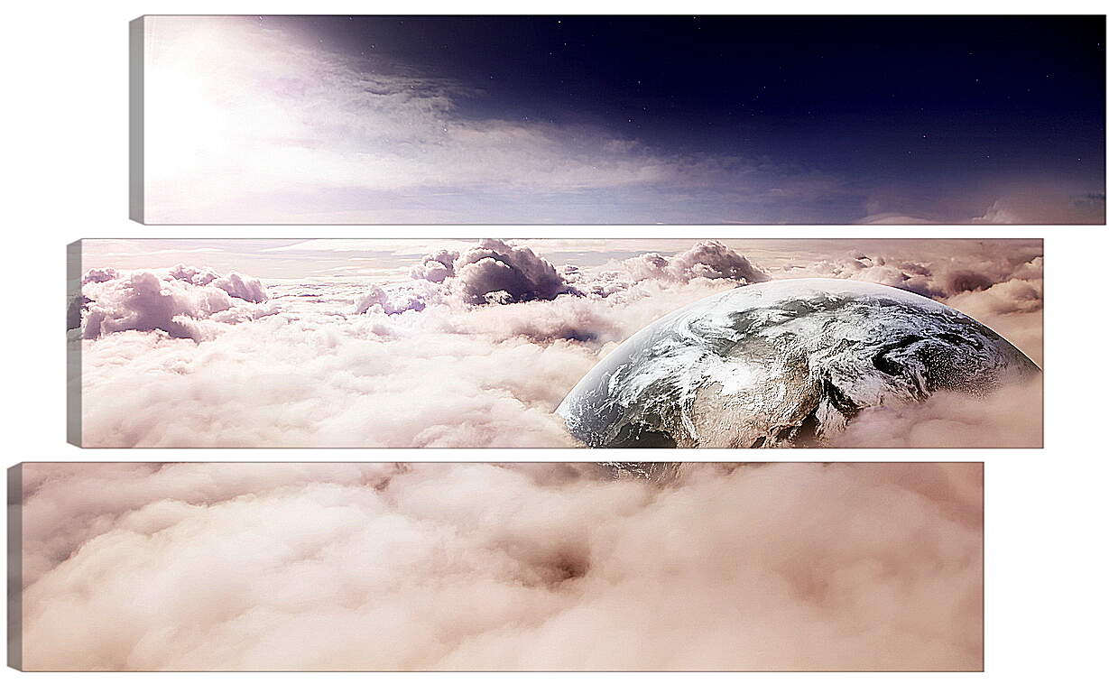 Модульная картина - Земля и густые облака