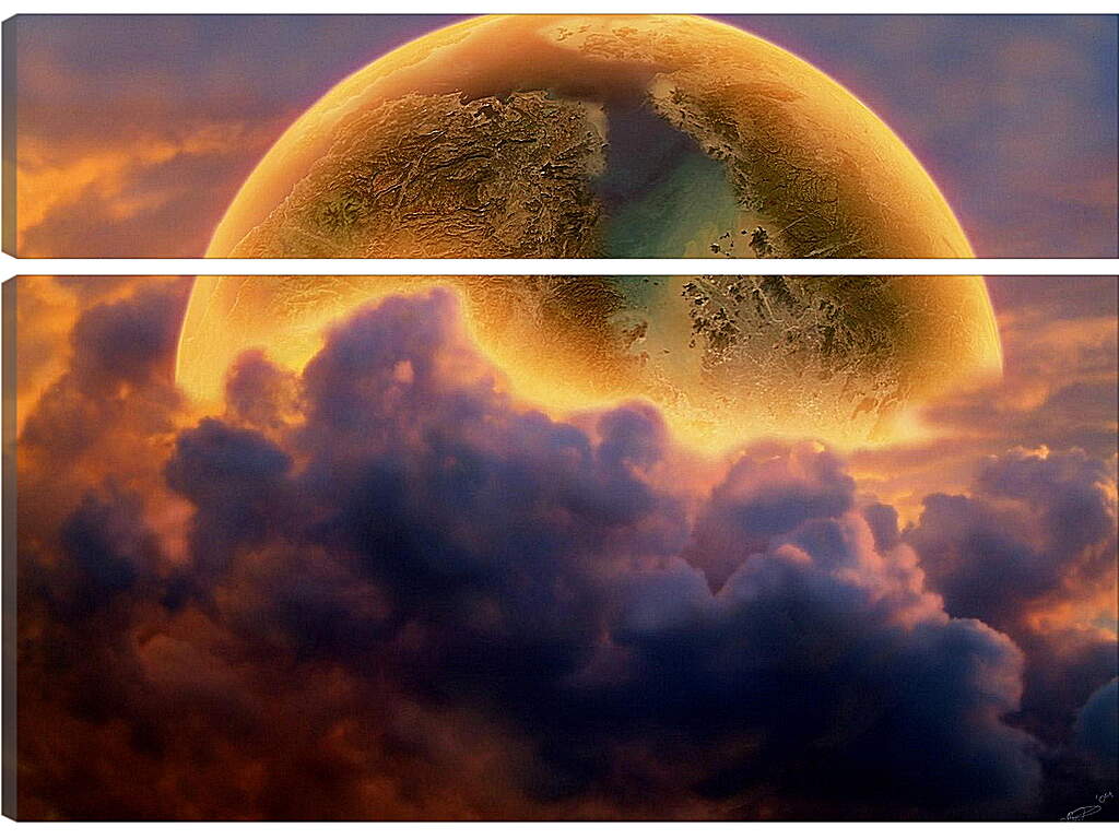 Модульная картина - Планета за облаками